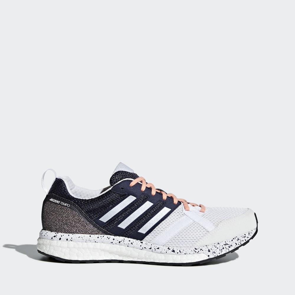 Adidas Adizero Tempo 9 - παπουτσια για τρεξιμο γυναικεια - Ασπρα/Μπλε/Μαυρα,Μέγεθος: EU 36 – 54 2/3